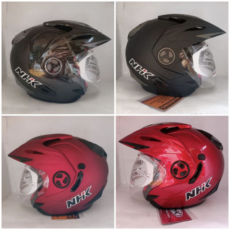 HELM NHK AVIATOR SOLID KACA DOUBLE VISOR HELM ORIGINAL