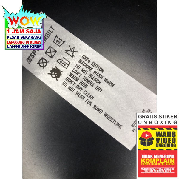 

SPYDERBILT CARE LABEL WASHING TAG CO 1X DI KIRIM 600PCS