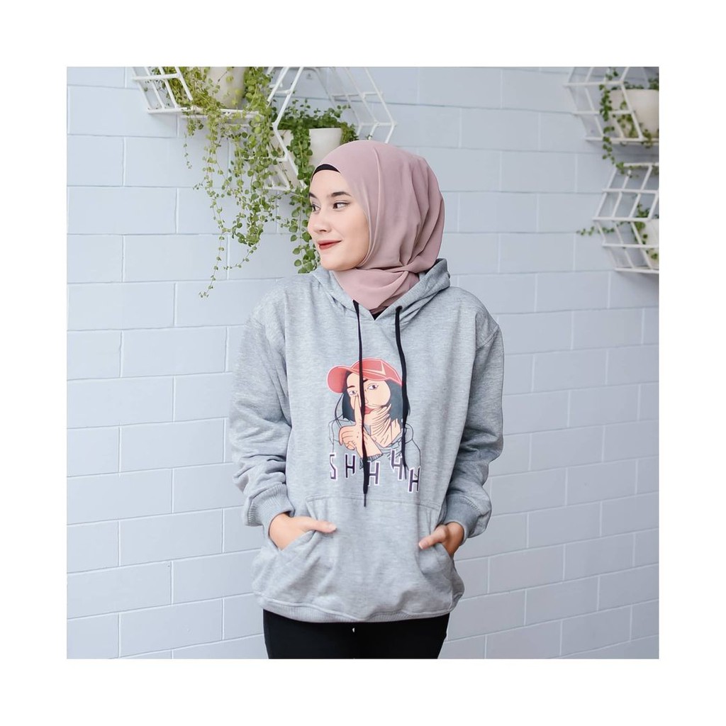 SHH Hoodie || Sweater hoodie Wanita Print II Size M-Xl