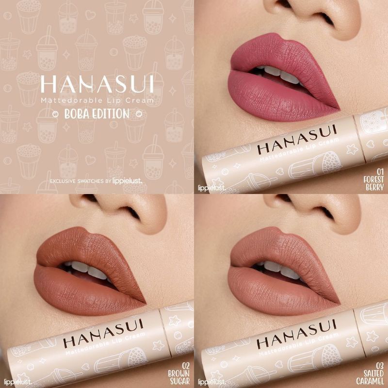 hanasui mattedorable lip cream / hanasui boba edition / lipcream hanasui boba edition /