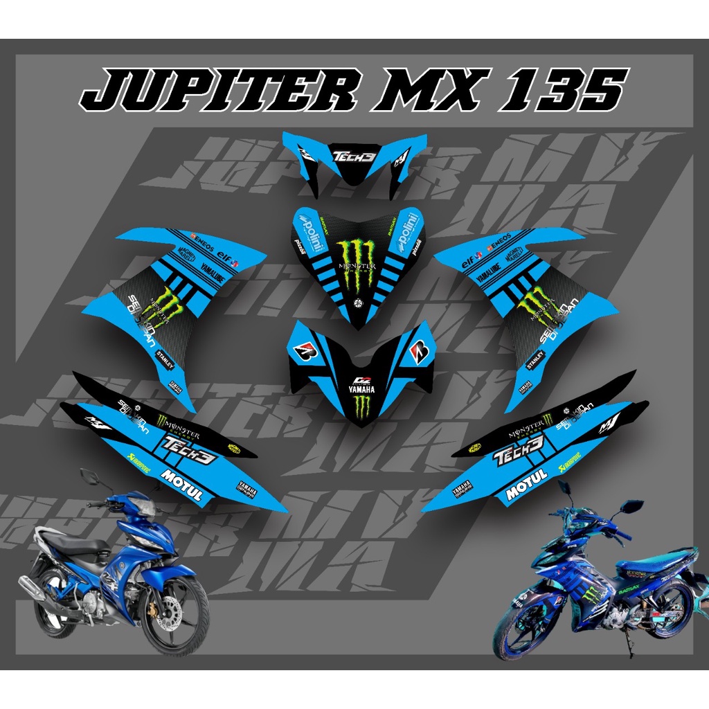 COD Decal Striping Motor Jupiter Mx 135 New Monster Sticker Stiker List Body Motor Striping Variasi