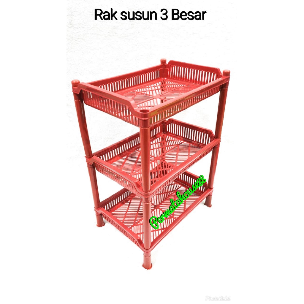 RAK PLASTIK 3 SUSUN BESAR /RAK BUMBU/RAK SERBA GUNA