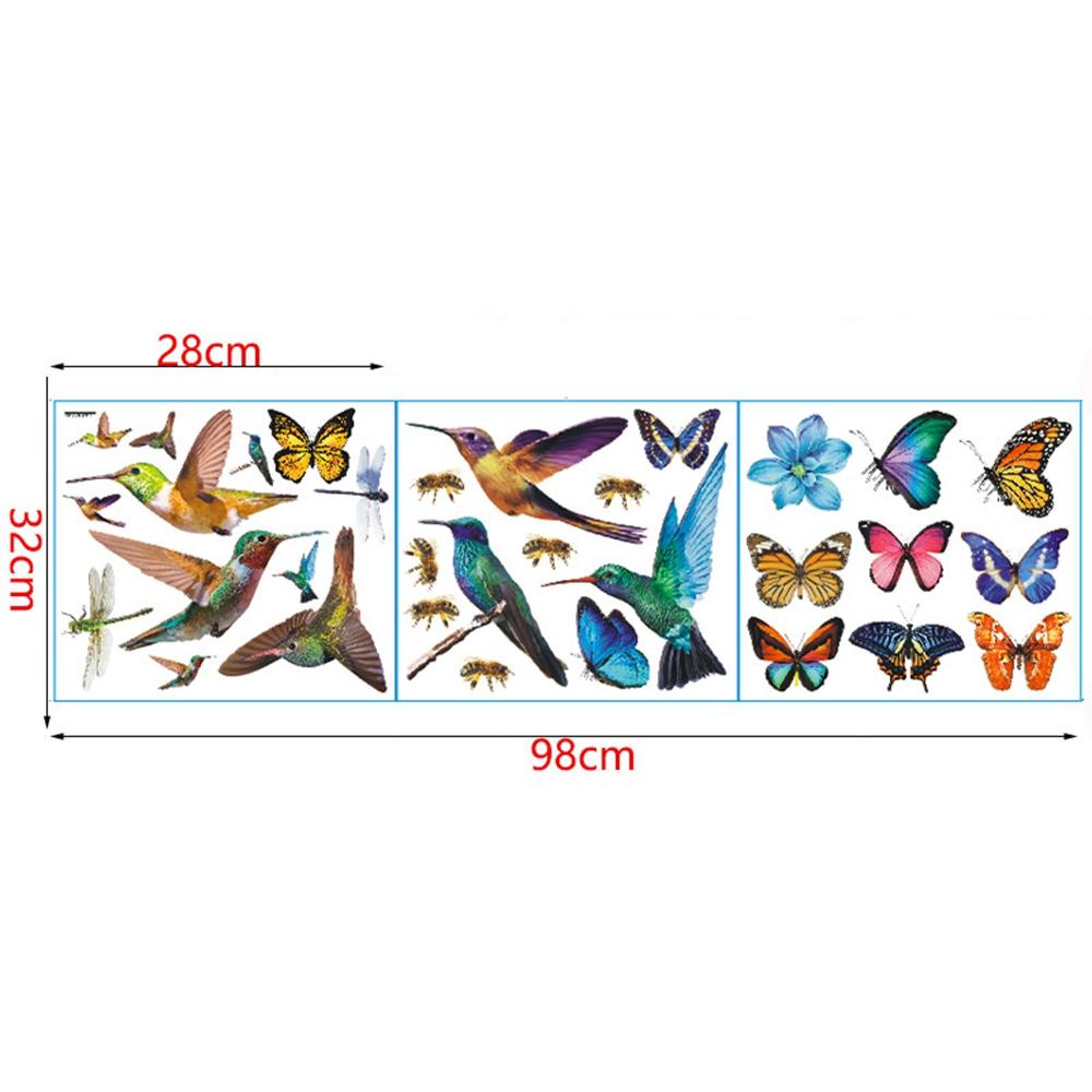 [Elegan] Stiker Dinding Tahan Air PVC Anti Jamur Capung Lebah Kupu-Kupu Dekorasi Rumah Untuk Waspada Burung Hummingbird Art Murals