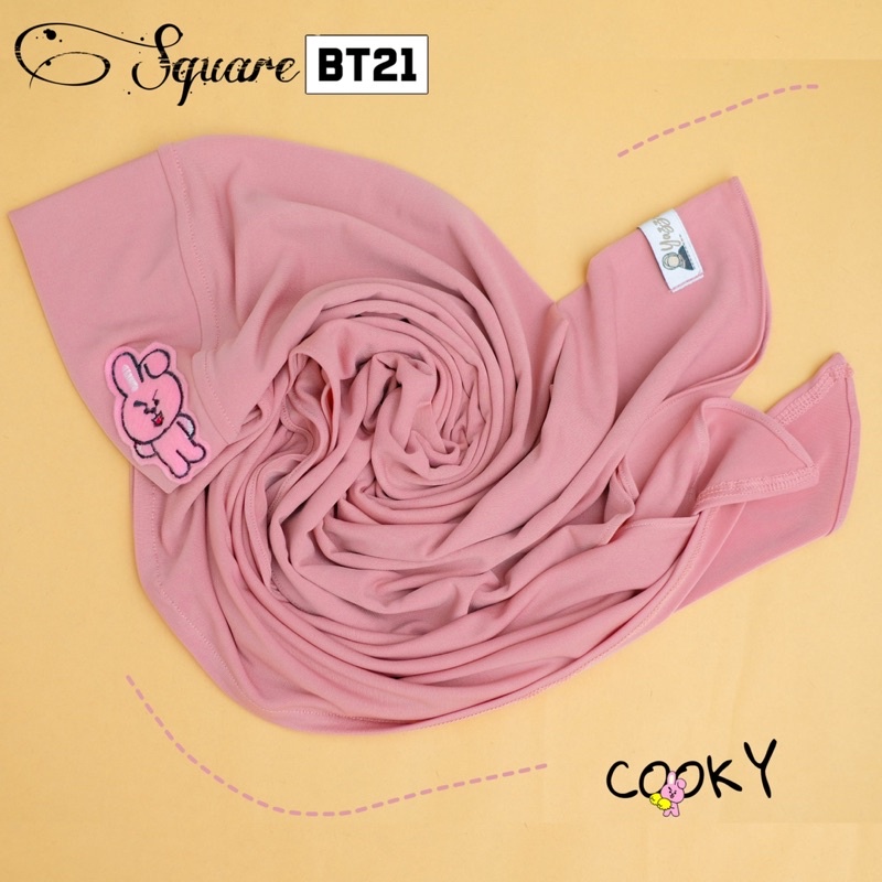 jilbab square hijab pashmina instan bt21 for kids