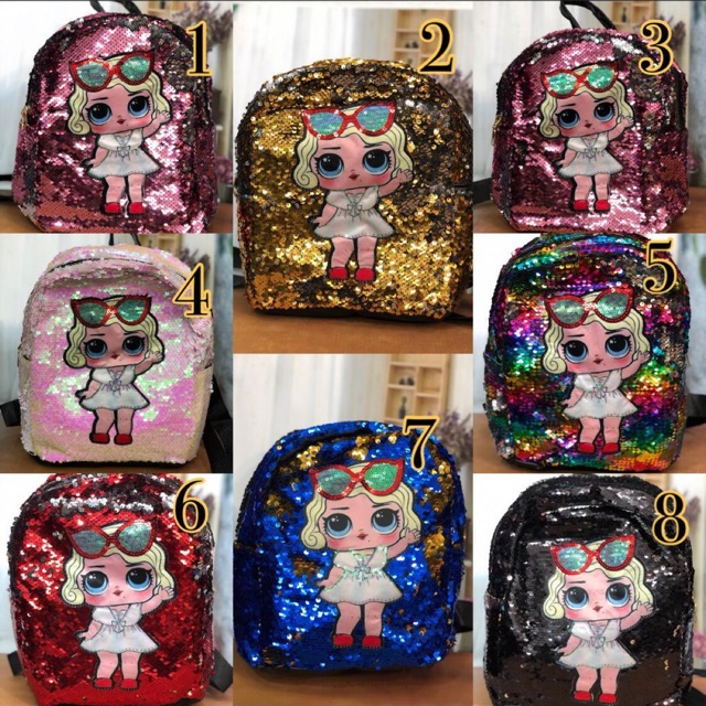 Tas sequin gliter anak TK SD Tas sekolah anak LOL