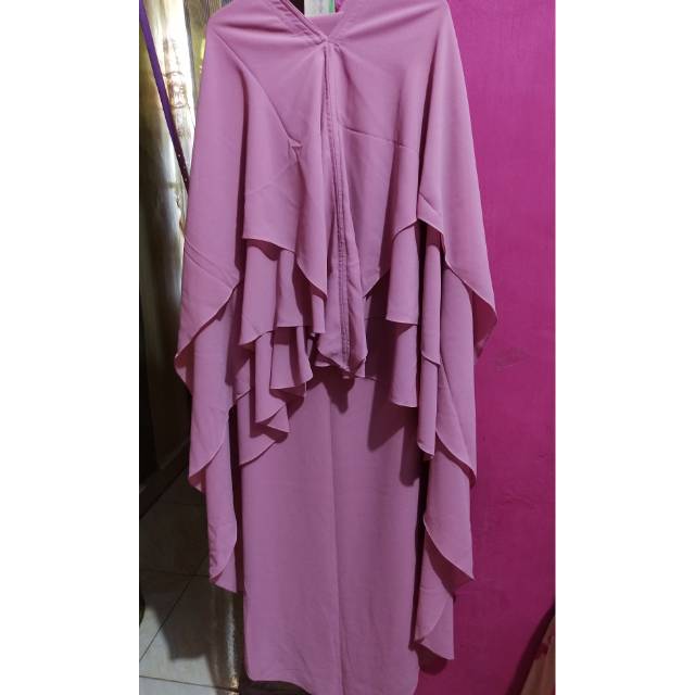 Khimar 3 layer dusty pink preloved