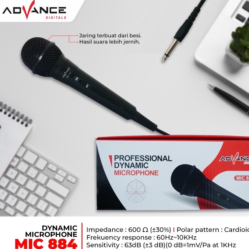 Microphone kabel Advance 884 Dengan kualitas Terbaik