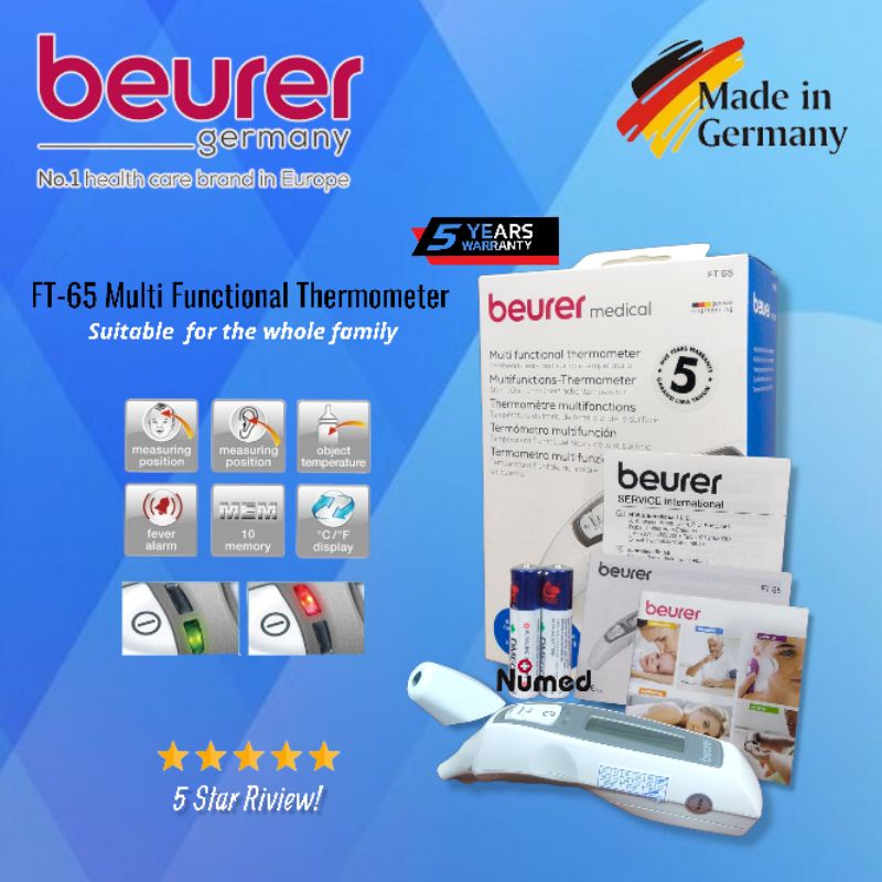 Beurer FT65 Termometer Multi Fungsi 6 in 1 Digital Bayi  FT-65 Thermometer Digital Multifungsi Beurer FT 65