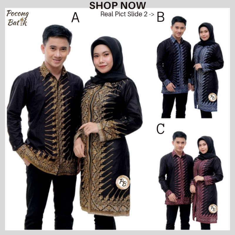  BAJU  BATIK COUPLE  COUPEL TUNIK PASANGAN KAPELAN TUNIC 