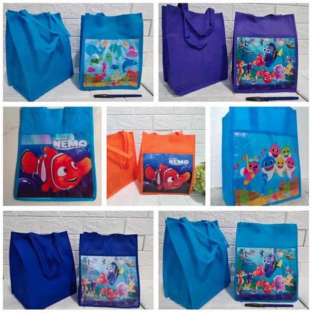 Tas NK Tema Animal Spunbond Goodie Bag Souvenir Ulang Tahun Anak Bingkisan Party Gift Birthday-1