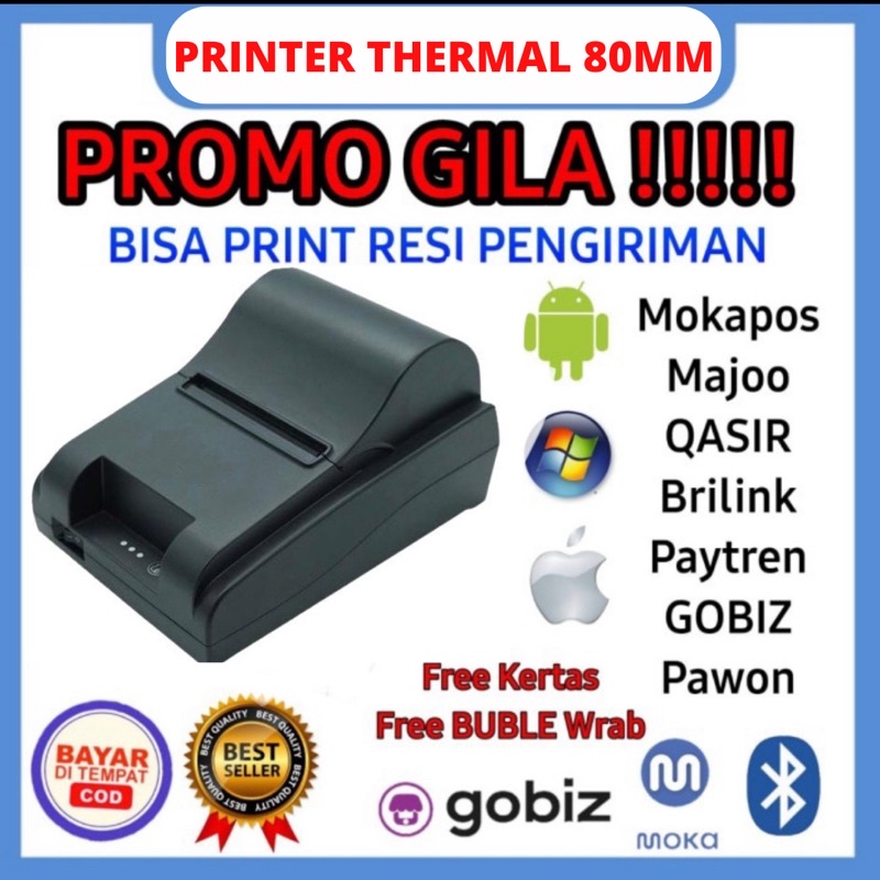 Jual PRINTER KASIR DESKTOP 80MM RESI PENGIRIMAN SHOPEE BLUETOOTH