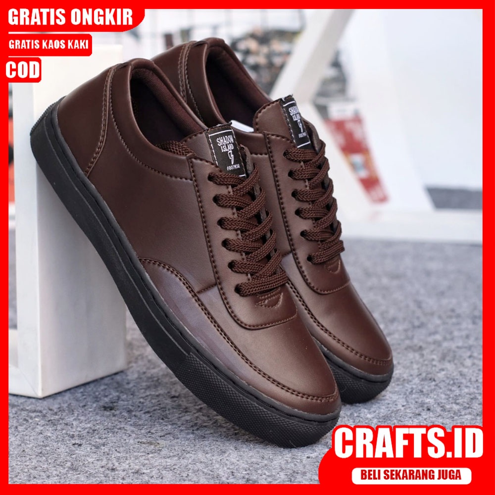 CRAFTS X ROVER Sepatu Kasual Pria Sepatu Casual Kulit Pu Ori Sepatu Kerja Cowo/Cowok Sneaker Sepatu Kerja Kantor Kondangan Keren Murah