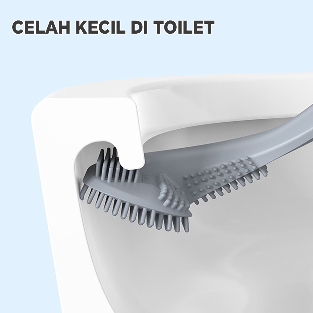 Sikat WC Silikon Brush Toilet Silicone Sikat Pembersih Kamar Mandi