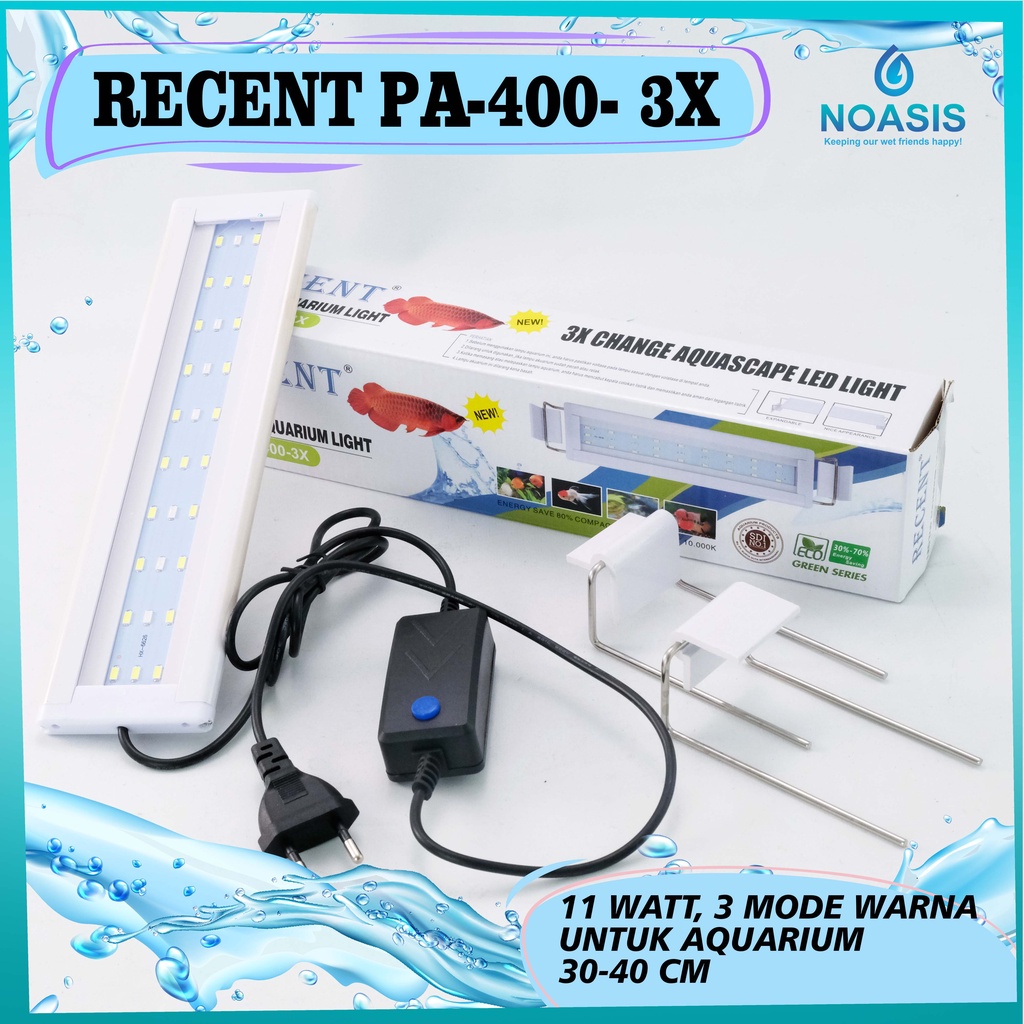 LAMPU LED AQUARIUM RECENT AA PA 400 11 WATT 30-45 CM 3 MODE AQUASCAPE