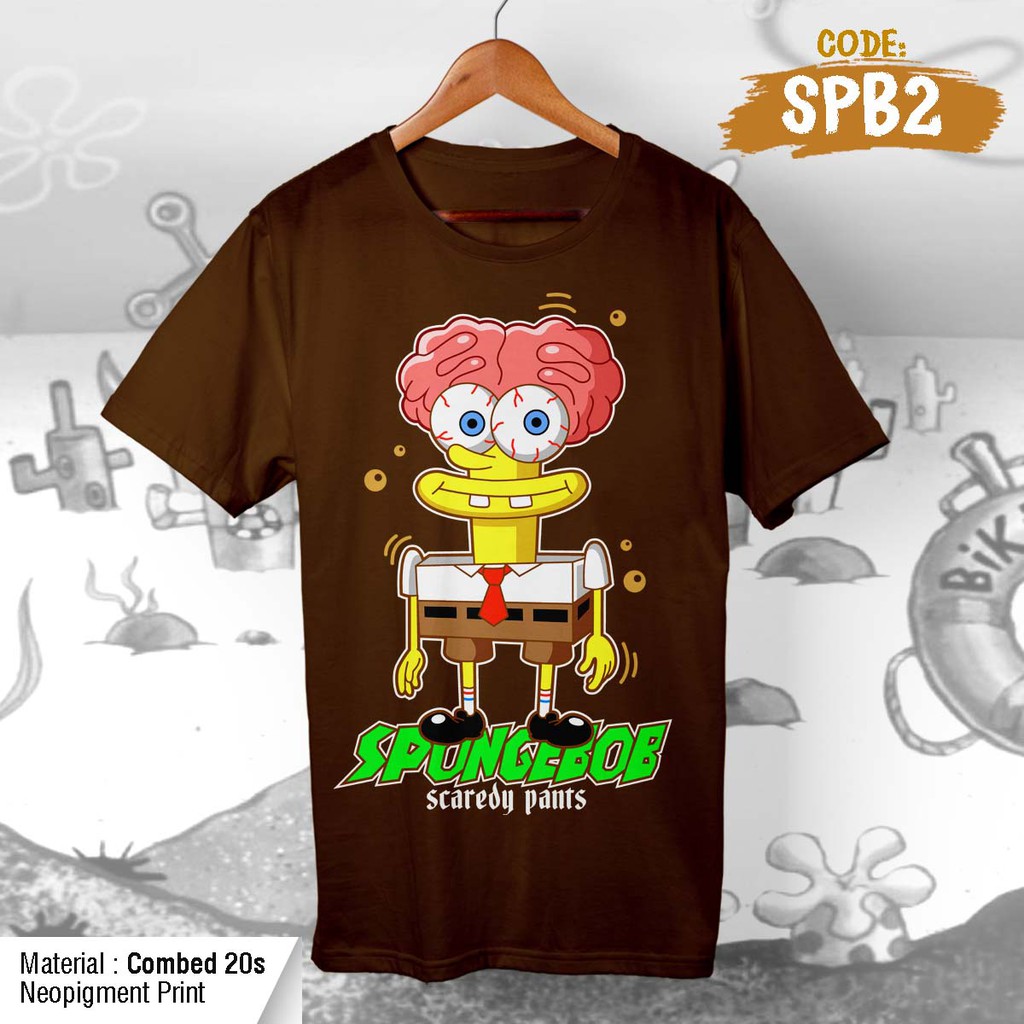 Kaos SPONGEBOB HALLOWEN Horor Scene, Spongebob Brain