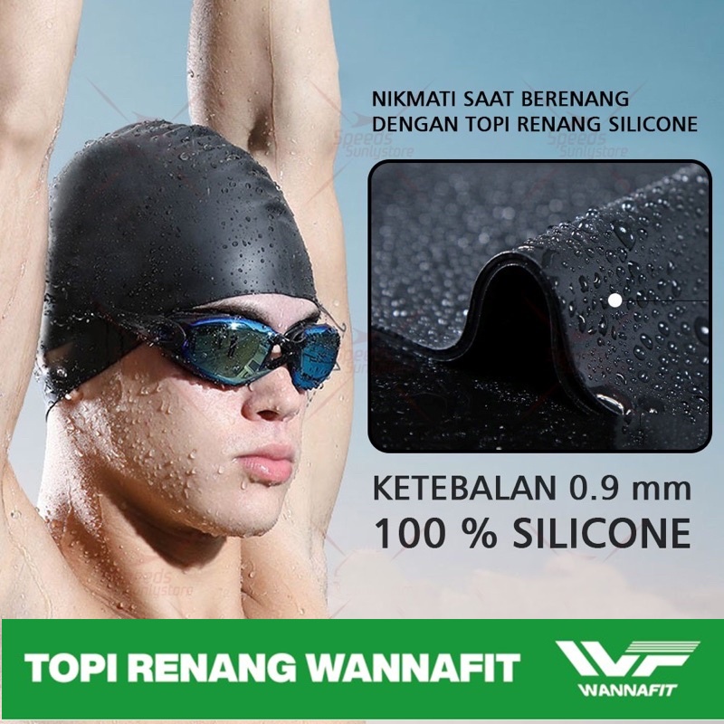 Topi Renang Penutup Kepala Silicone Lentur Anti Air Silicone Swim Cap Remaja Dewasa Pria Dan Wanita Penutup Kepala Renang All Size