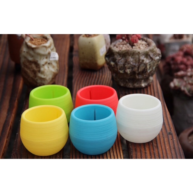 POT VAS BULAT MINI PLASTIK POT BUNGA KAKTUS SUCCULENT POT VAS BULAT MINI PLASTIK POT BUNGA KAKTUS SUCCULENT