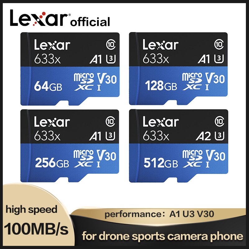 Lexar memory card micro Usb high speed 100m / s 512 256 128GB Untuk Smartphone / PS4 / 5 / switch / Komputer