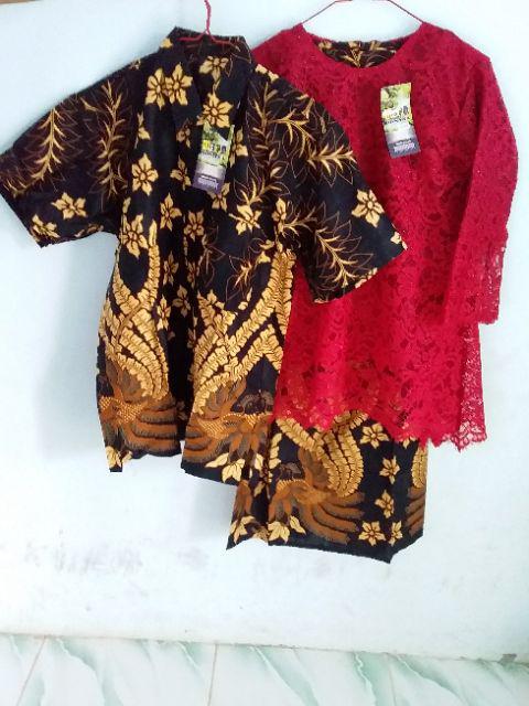 Batik Couple Kebaya Brokat Sinta Dewi Mini Pinguin Latte