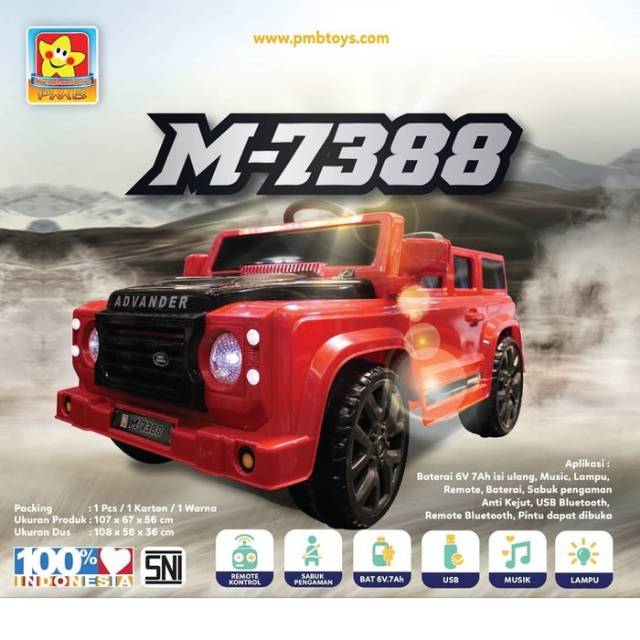 Mobil Mobilan MOBIL AKI Mainan Anak PMB 7388 ADVANDER dengan remote control/Mobil Aki PMB M-7388