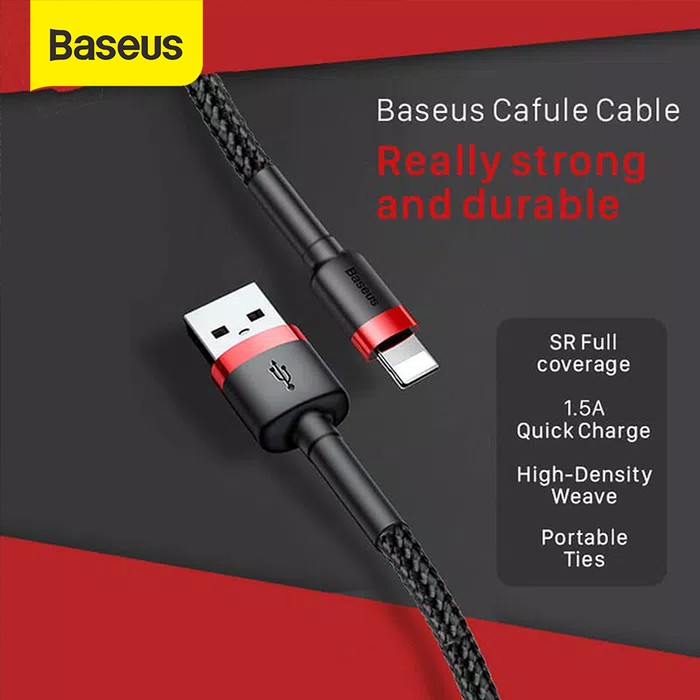 BASEUS Cafule Lightning Fast Charging Kabel Data Iphone Ipad Charger Fast charging 1M/2M 2.4A