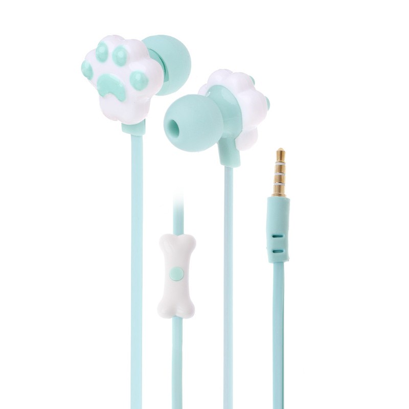 Cre Case Earphone In-Ear Stereo 3.5mm Desain Kucing Lucu Dengan Mic Untuk Anak Perempuan