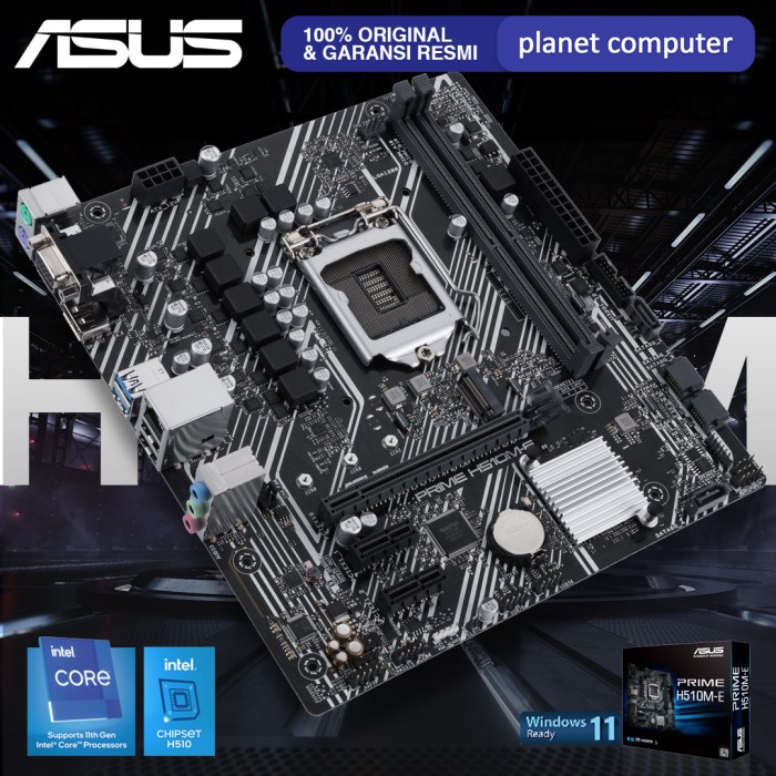 Motherboard Asus PRIME H510M-E / LGA1200, H510, DDR4, USB3.2, SATA3