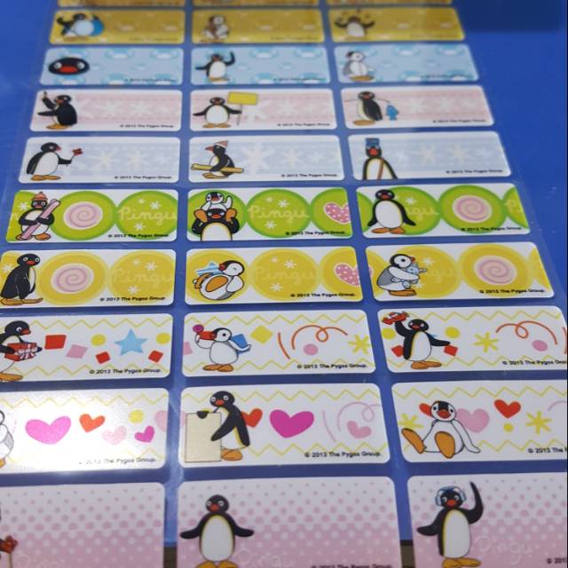 

label nama PINQUIN PINGU label tahan air label premium ORI