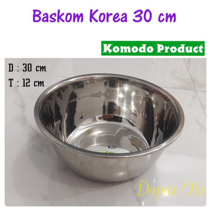 Baskom Korea 30 cm Komodo / Baskom Stainless