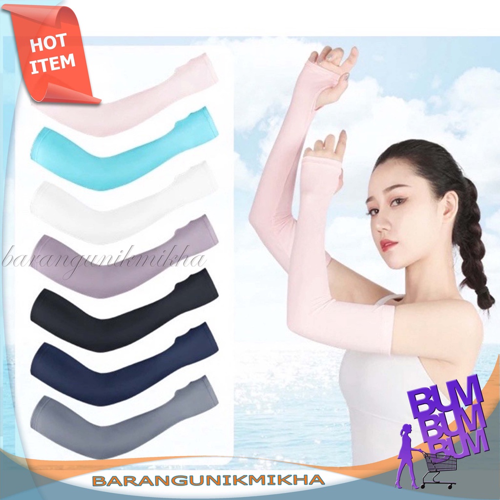 Manset Sarung Lengan Muslim Panjang Polos Handsock Arm sleeve Spandek Cewek Cowok Olahraga - BUM