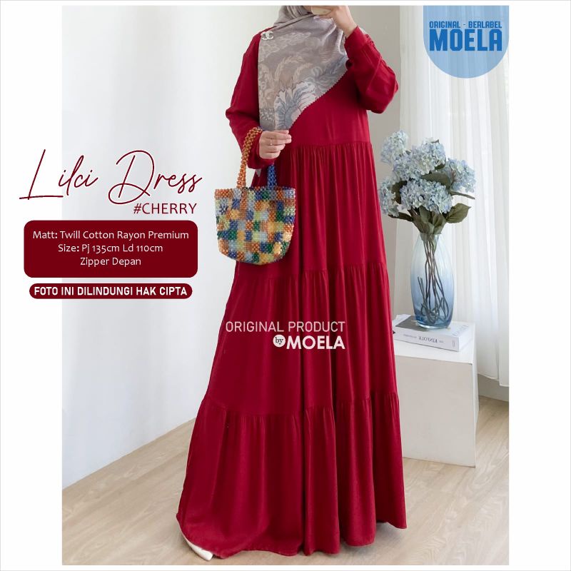 Biumi Dress Gamis Polos Jumbo Allsize Busui Premium Twill Catton Rayon Original Ori Moela Berlabel-Lilci chery