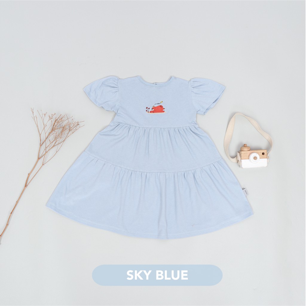 Mooi Dress Anak Perempuan Luna Layer Dress-SKY BLUE