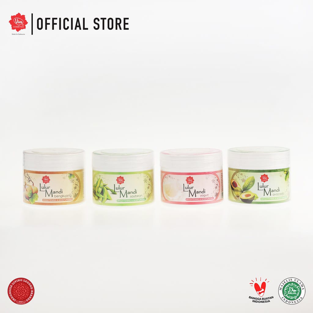 VIVA Lulur Mandi Body Scrub | Soybean Avocado Papaya Yogurt | BPOM Kosmetik Arjuna