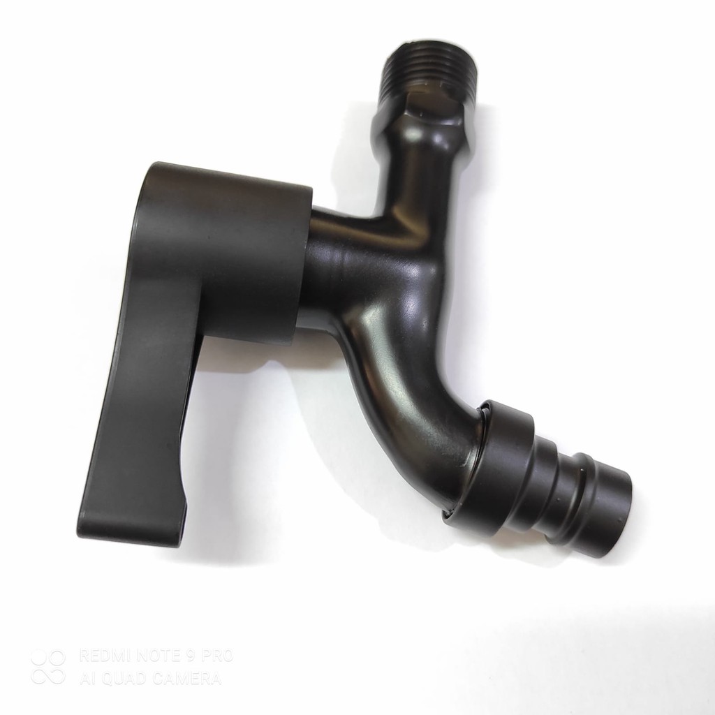 Kran Taman Hitam 51BL Murah - Keran air tembok Faucet Wall Stainless Black cucut taman T51B