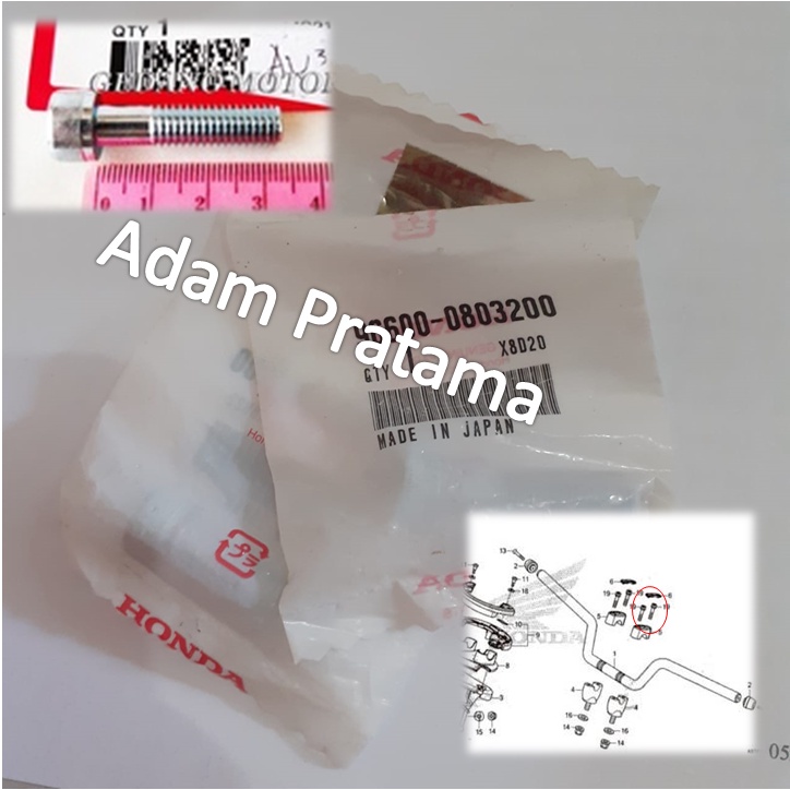 baut Raiser Holder Stang Stir PCX 150 Lokal K97  Bolt Socket 8x32 Baut Kunci L Klem Raiser CB 150 CB