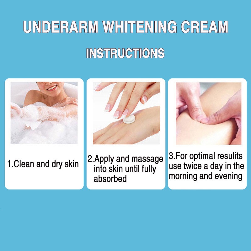 【Barang spot】60g cream krim pemutih ketiak dan selangkangan bpom，wajah，leher，bagian privat，puting，siku，Lutut，sendi tangan dan kaki, dll.cream pemutih badan Lembut, aman, tidak menyebabkan iritasi, unisex