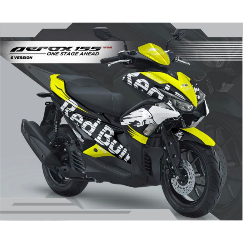 DECAL AEROX FULL BODY BLACK YELLOW REDBULL