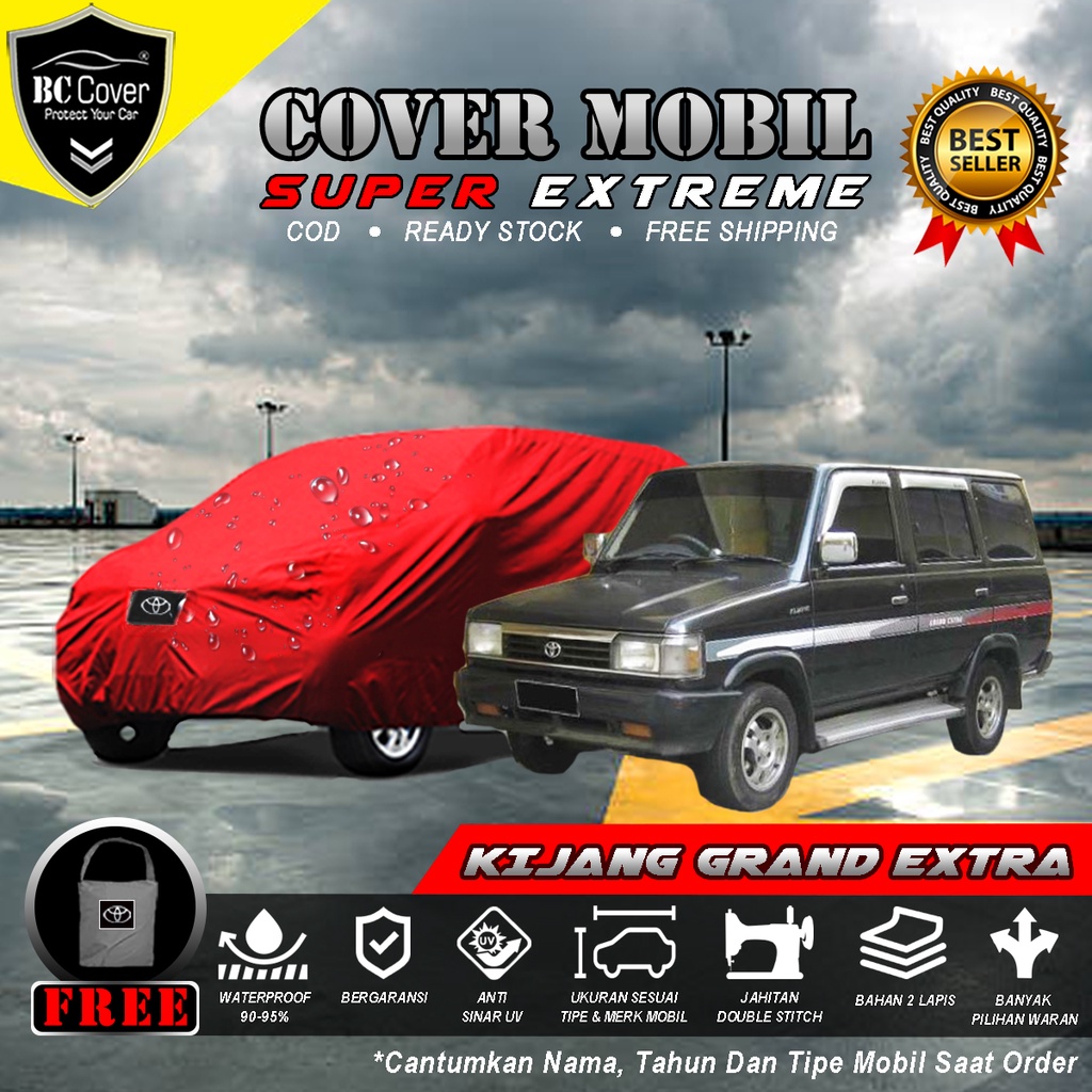 Body Cover Mobil Kijang Grand Extra Outdoor Waterproof / Sarung Mobil Kijang Grand Xtra Waterproof / Selimut Tutup Mantol Kerudung Mantel Penutup Mobil Kijang Extra Waterproof Outdoor Anti Air