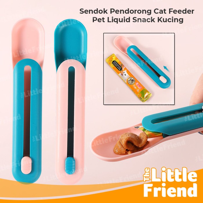 Sendok Pendorong Cat Feeder Snack Liquid Kucing Anjing Strip Squeezer