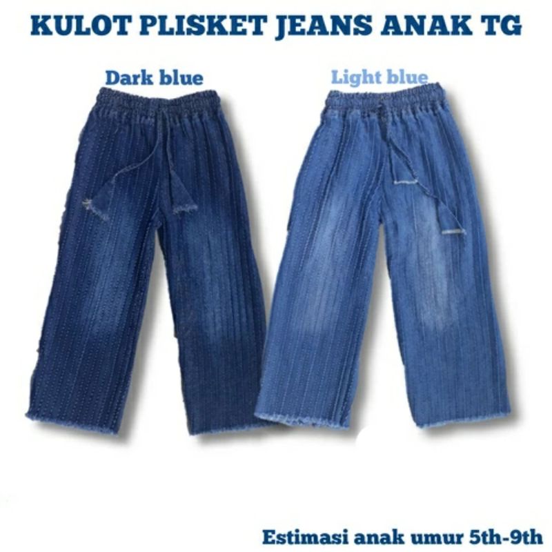 Kulot plisket jeans anak tanggung