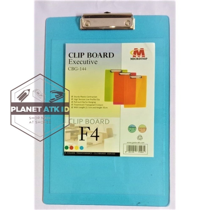 

Clipboard Warna Bening / Papan Jalan / Papan Ujian/ Alas Kertas