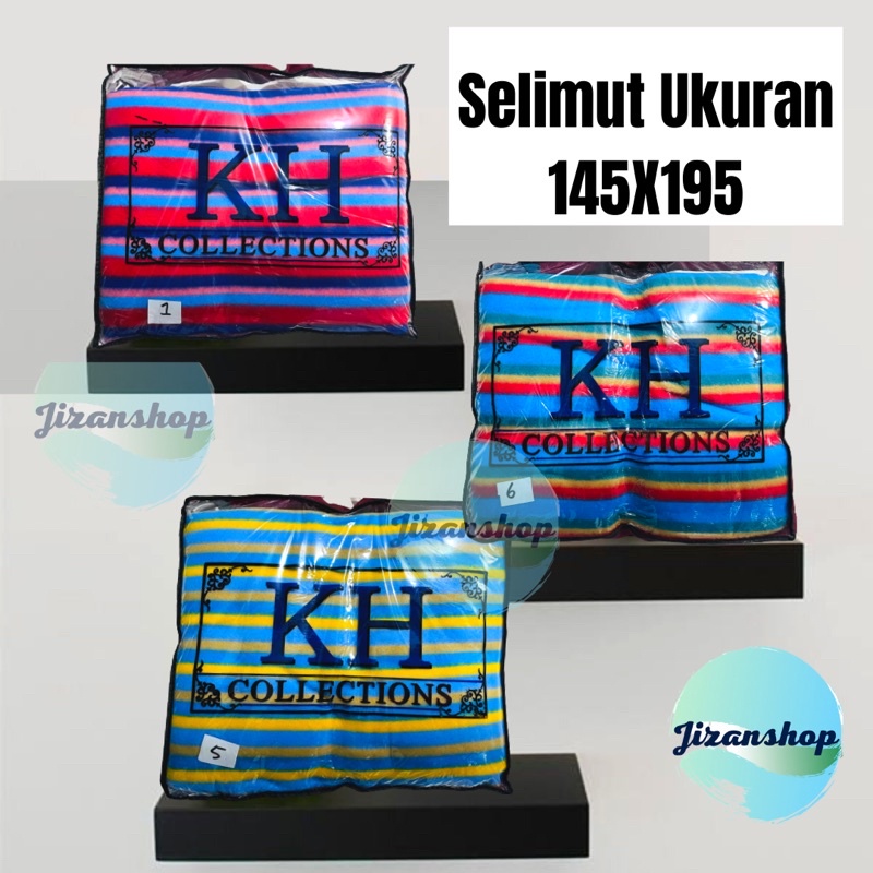 Selimut Blanket Tebal By KH collections motif garis strip lorek lurik pelangi Ukuran 145 X 195 Halus