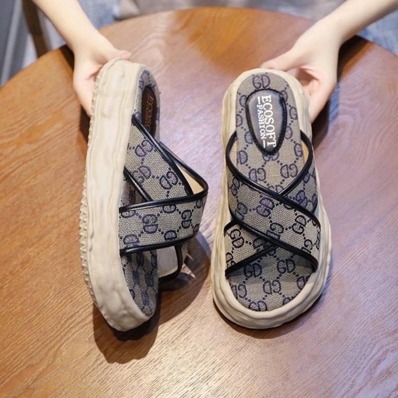 RYX - Rustic Pattern Sandal Slip On Wanita Fashon Casual Sehari-Hari - Ori Import