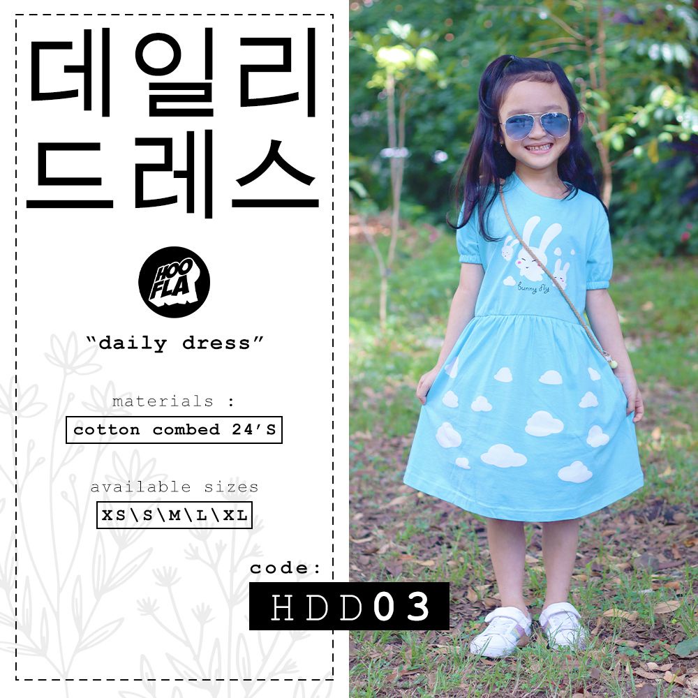 Hooflakids Daily Dress Anak Perempuan Usia 1 2 3 4 5 6 7 8 9 10 Tahun