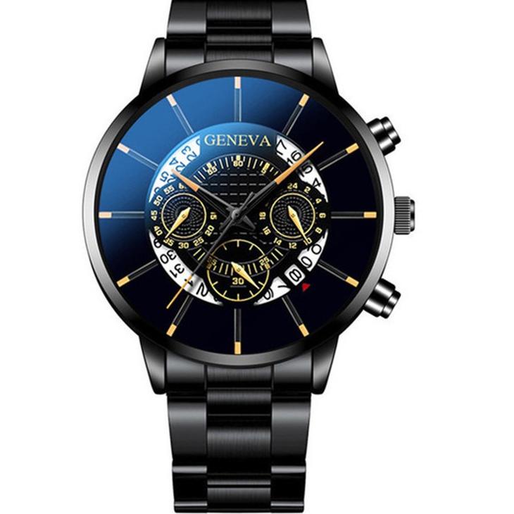 [KJN.02Jn22ᴱ] JAM TANGAN PRIA ORIGINAL IMPORT GENEVA STAINLESS STEEL WASAKI B5 BESI SILVER COWOK KER