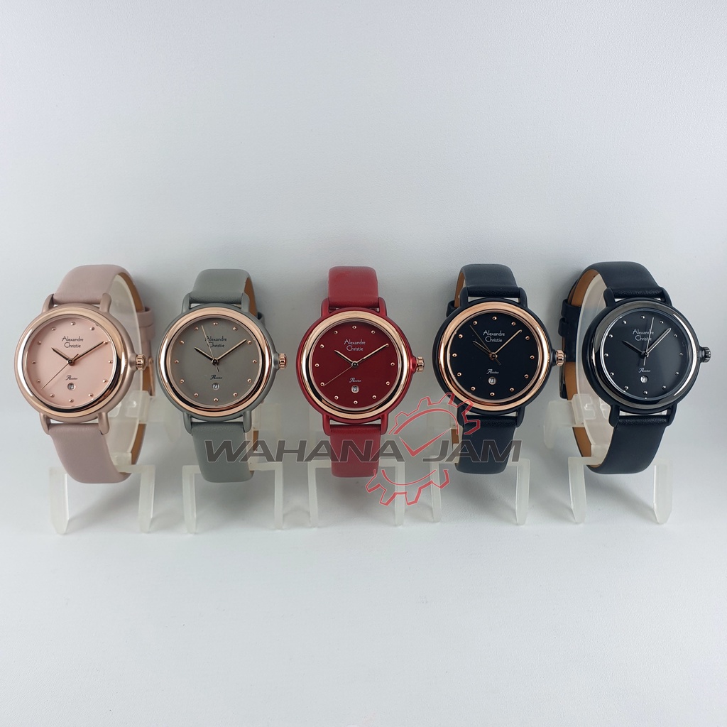 Alexandre Christie AC 2963 LD / Jam Tangan Wanita AC2963 Kulit Tanggal Alexander Cewek Leather Strap