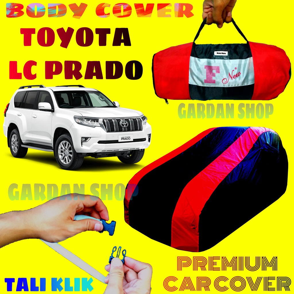 Body Cover TOYOTA LC PRADO Sarung MERAH Penutup Pelindung Bodi Mobil Prado Waterproof Premium Cover