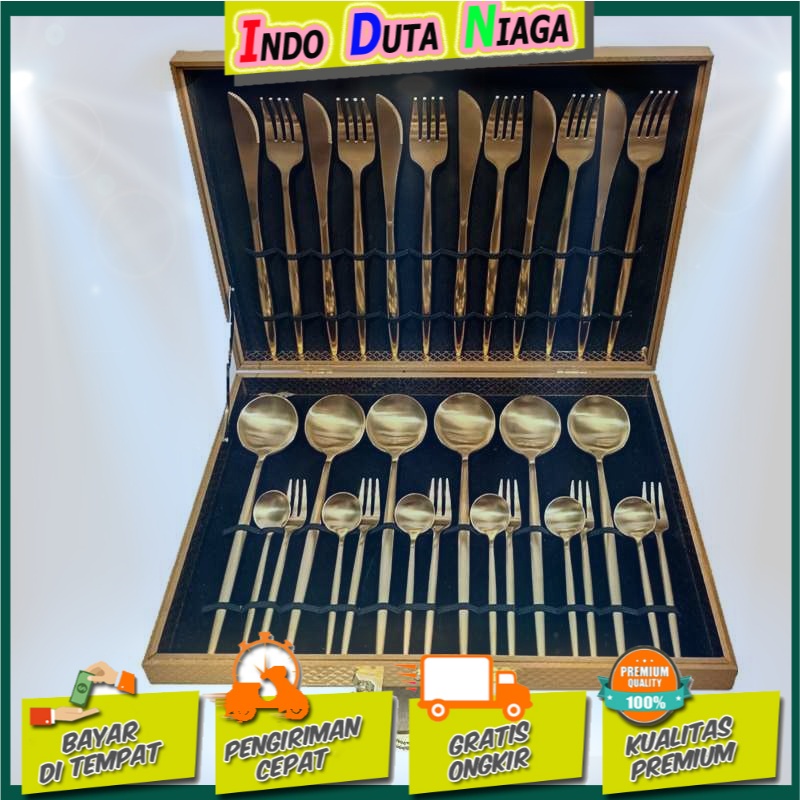 KUBAC Cutlery Set Perlengkapan Makan Sendok Garpu Pisau 30PCS