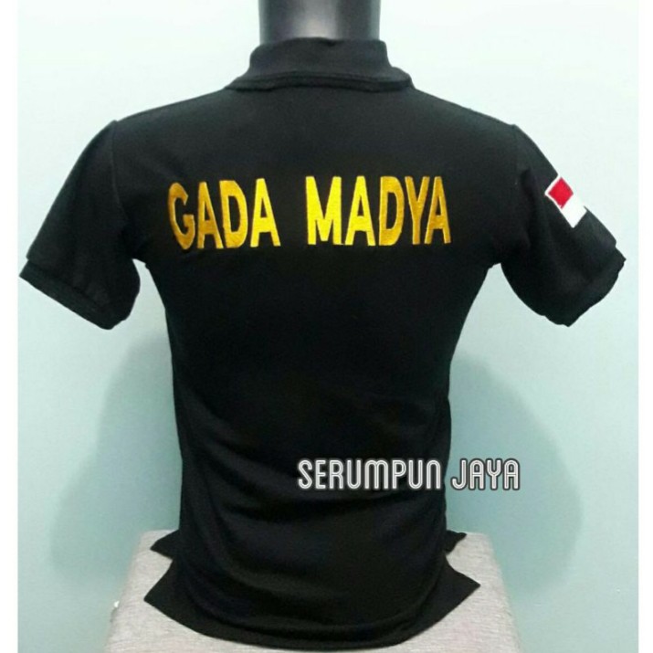 KAOS GADA MADYA HITAM - KAOS KERAH GADA MADYA HITAM FULL BORDIR