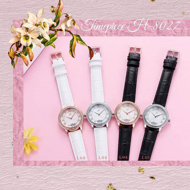 Jamtangan Wanita JH-8027/Jam Tangan Kulit/Jam Tangan Wanita Import